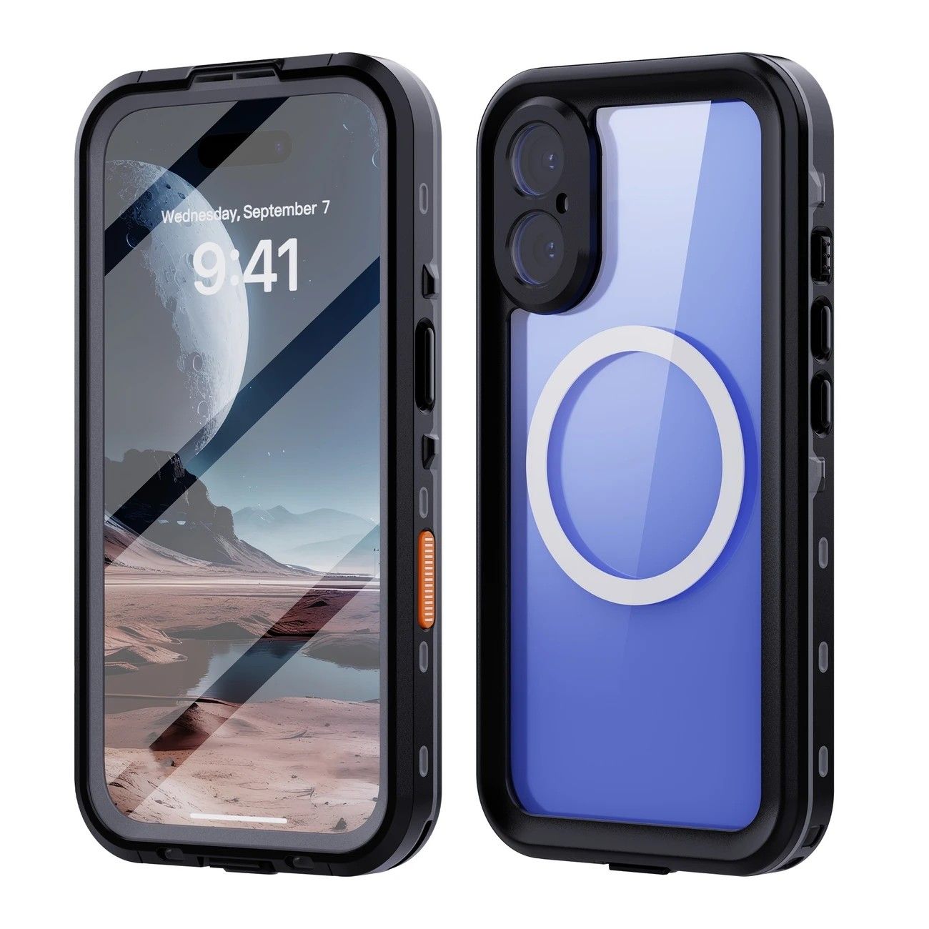 iPhone 16 Pro Max Waterproof Phone Case IP68 Drop Protection Snow Dust Resistant with Lanyard for Swimming Skiing Off Road Adventures(black) - Image 1