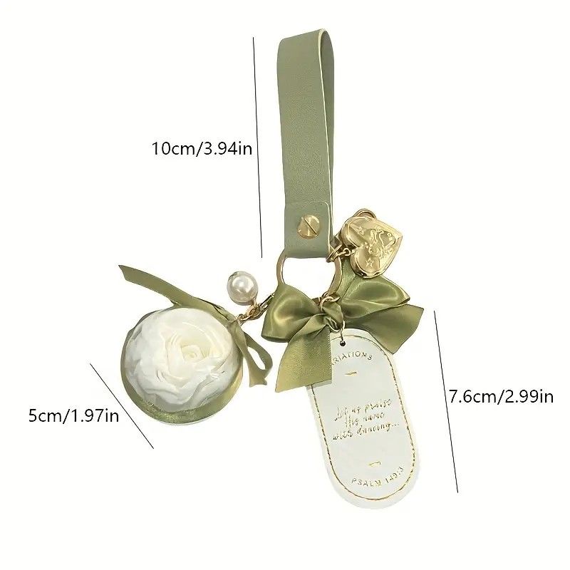 Valentine's Day Preserved Flower Leather Keychain: Romantic and Cute to Carry Around, Perfect for Gifting or Personal Use(GREY) - Image 4
