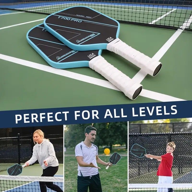 1PCS T700 PRO Carbon Fiber Pickleball Paddle: 8.0oz Lightweight Wide Body Control Paddle for Beginners & Seniors(RED) - Image 4