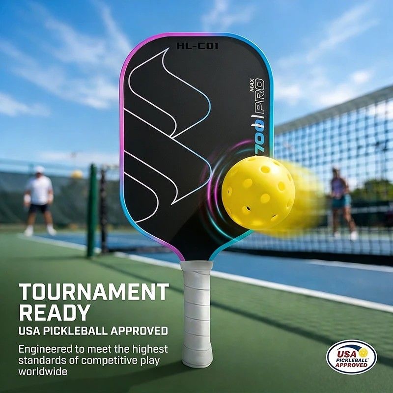 T700 Carbon Fiber Pickleball Paddle 16mm Core Lightweight Single Paddle with Polymer Honeycomb Core（Black grey） - Image 4