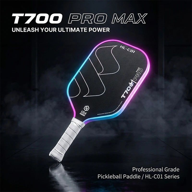 T700 Carbon Fiber Pickleball Paddle 16mm Core Lightweight Single Paddle with Polymer Honeycomb Core（Black grey） - Image 5