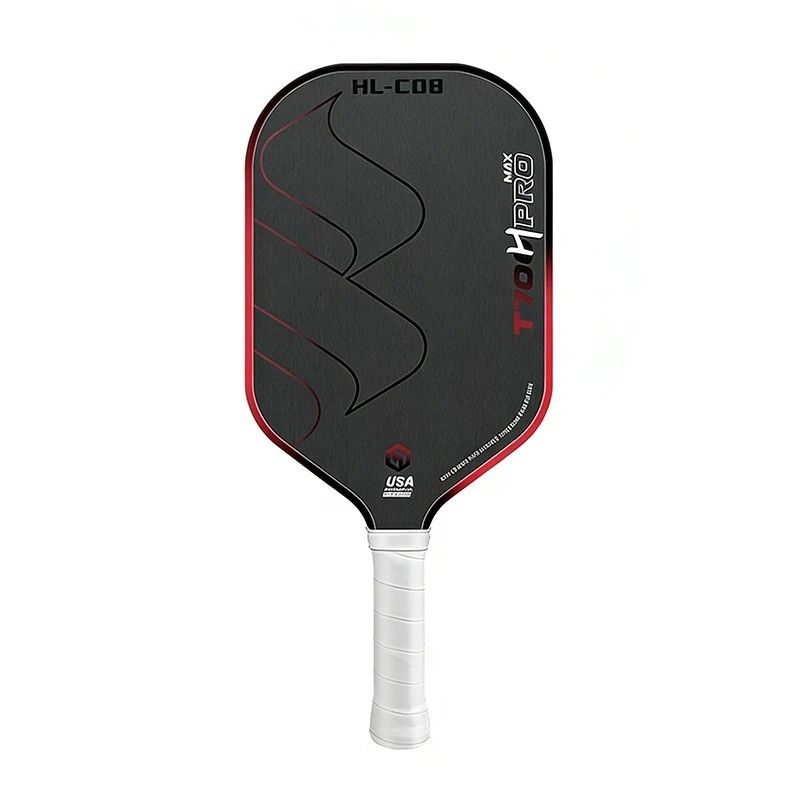 T700 Carbon Fiber Pickleball Paddle 16mm Core Lightweight Single Paddle with Polymer Honeycomb Core(BLACK+RED) - Image 1