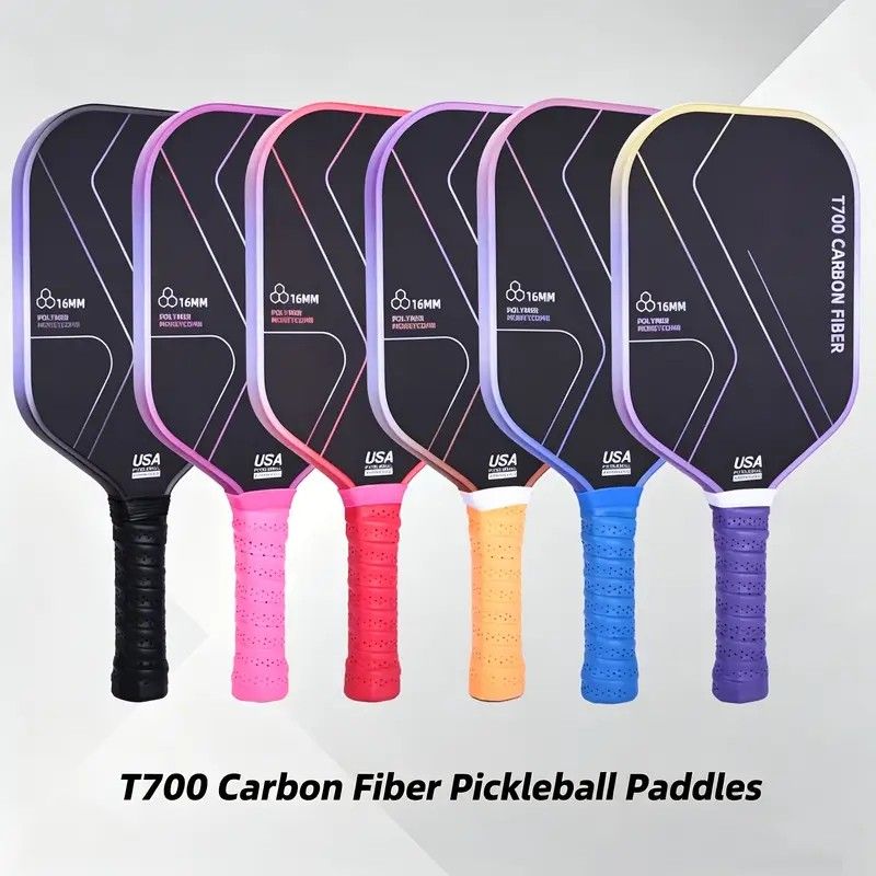 T700 Carbon Fiber Pickleball Paddle Set (2 Pack): 8.0oz Lightweight Widebody Design, Ideal for Beginners & Seniors（BLACK) - Image 4