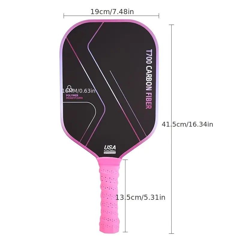 T700 Carbon Fiber Pickleball Paddle Set (2 Pack): 8.0oz Lightweight Widebody Design, Ideal for Beginners & Seniors（pink) - Image 8
