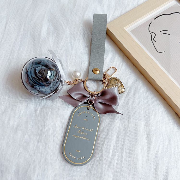 Valentine's Day Preserved Flower Leather Keychain: Romantic and Cute to Carry Around, Perfect for Gifting or Personal Use(RED) - Image 6