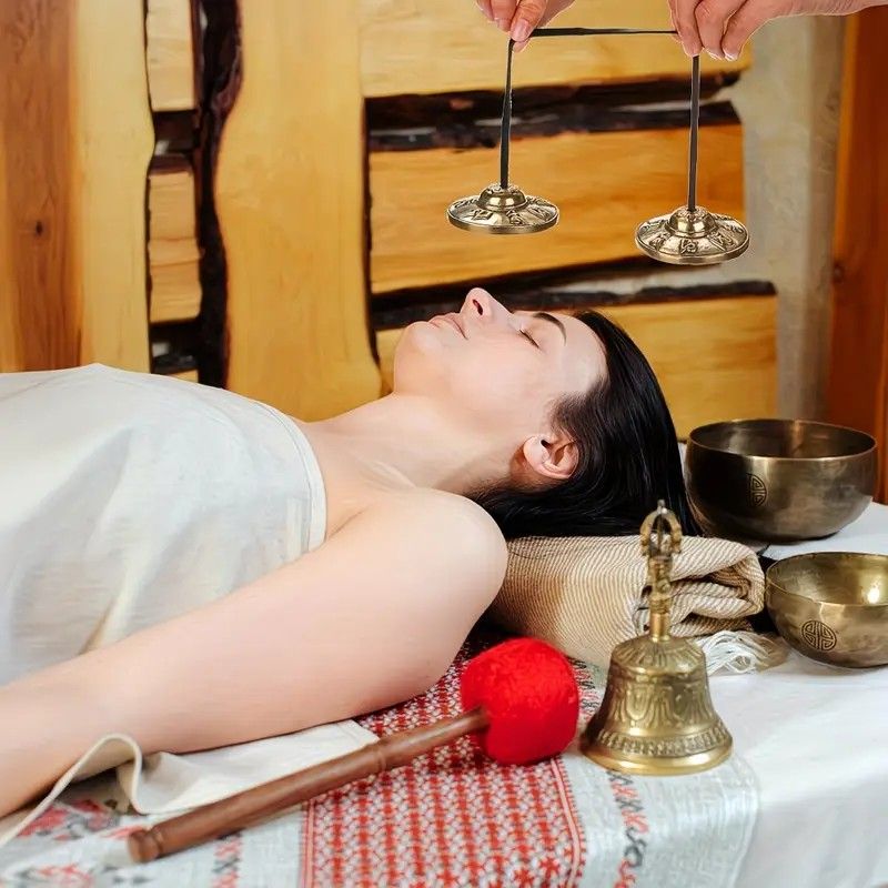 Mindfulness Chakra Healing Choice: Nepalese Handmade Brass Singing Bowl Bell, Ancient Casting with Ethereal Resonance, the Soul Companion for Yoga, Spiritual Practice, and Relaxation/Six-character mantra clinks the bell - Image 7