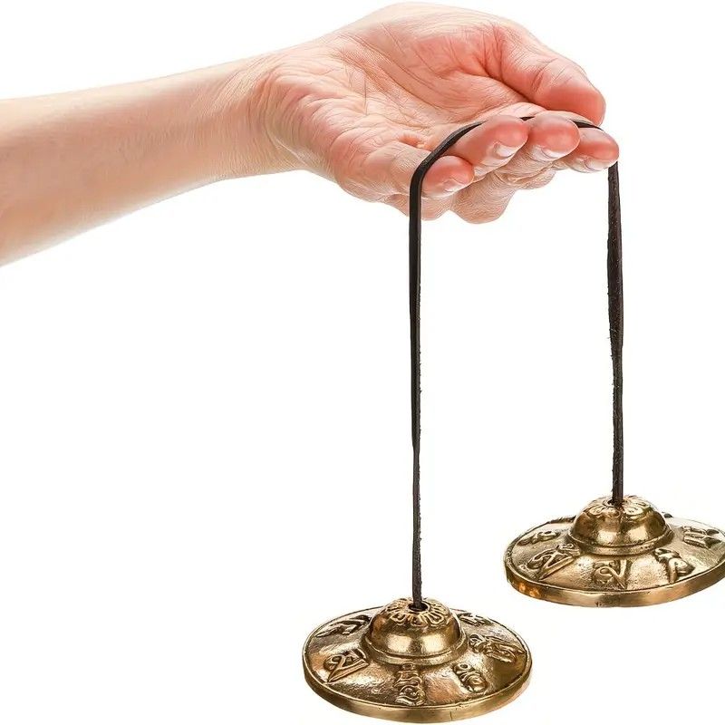 Mindfulness Chakra Healing Choice: Nepalese Handmade Brass Singing Bowl Bell, Ancient Casting with Ethereal Resonance, the Soul Companion for Yoga, Spiritual Practice, and Relaxation/Shuanglong jingle bell - Image 2