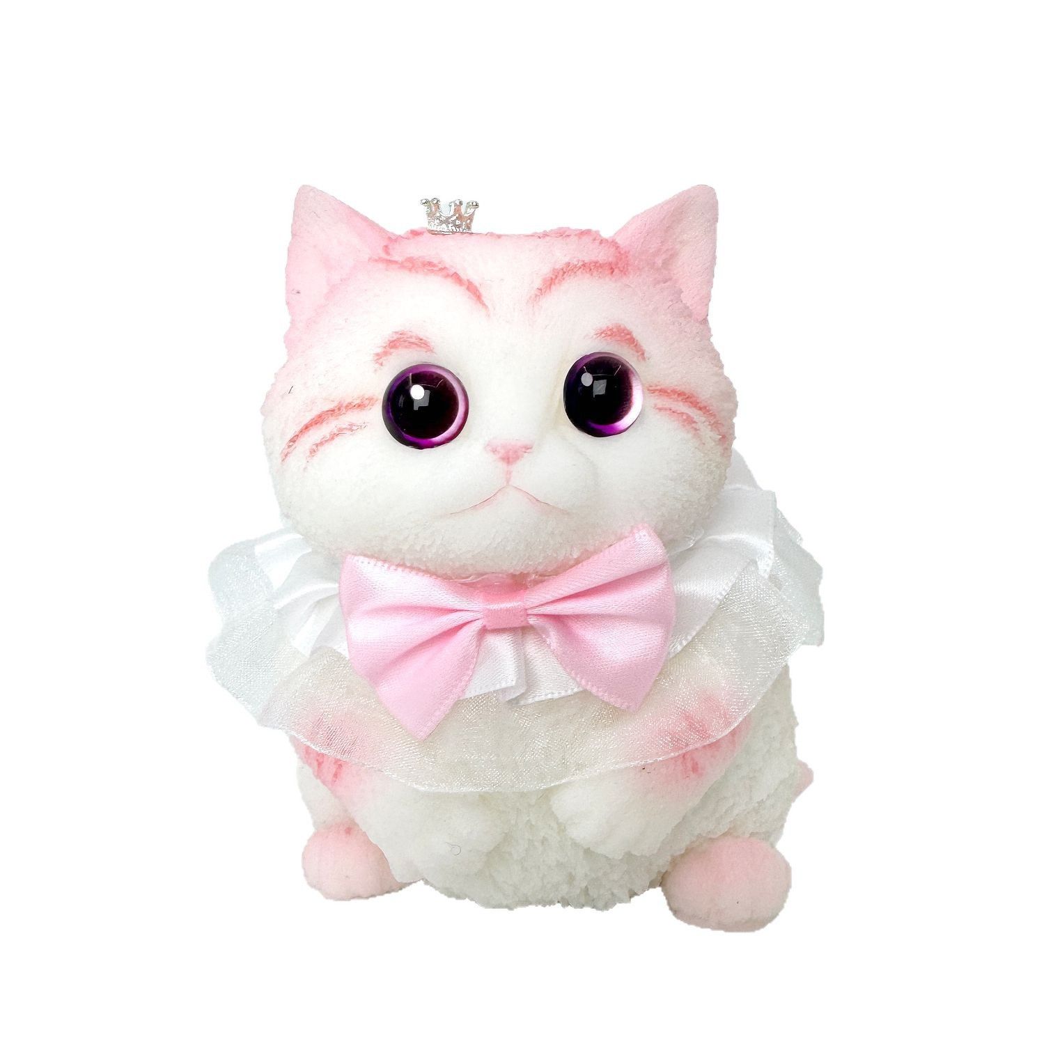 Fat Cat Squishy Toy, Lifelike Cat Plush Doll, Original Hand-Painted Design, (Kitten + Accessories + Cat Bed)/Fat orange cat - Image 4