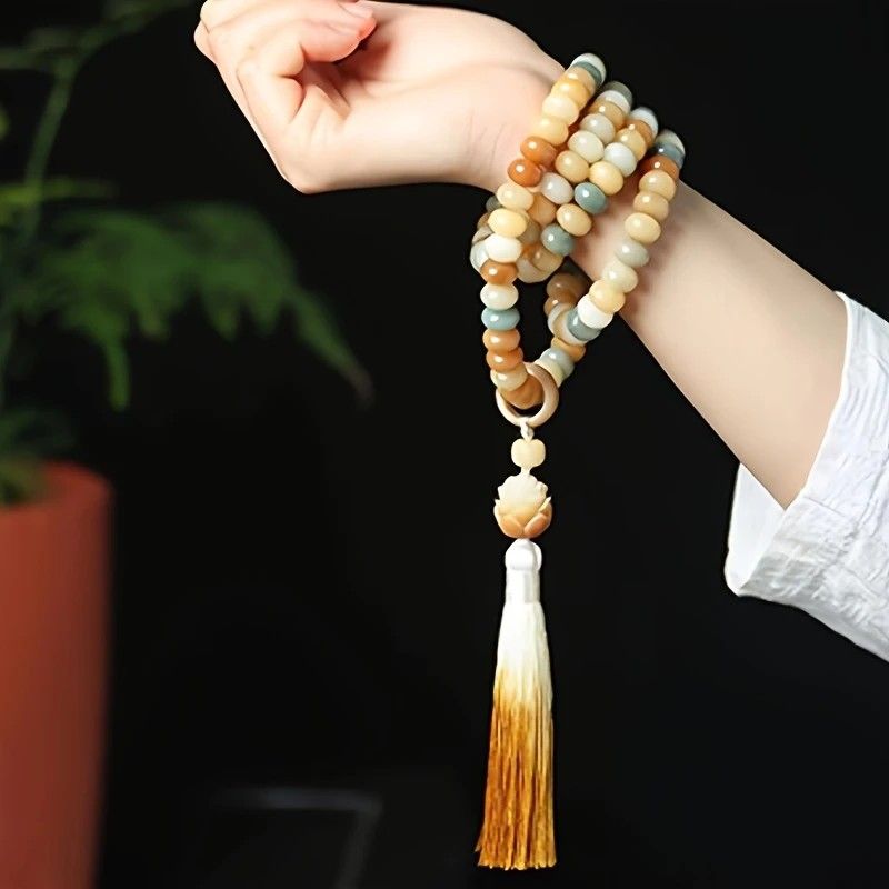 108 Bodhi Root Bracelet, 8mm Sutra-Worn Multi-Loop Long Beads, Zen Meditation Buddhist Prayer Beads - Image 4
