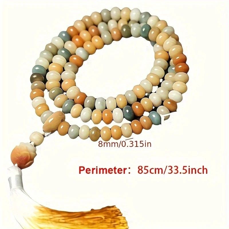 108 Bodhi Root Bracelet, 8mm Sutra-Worn Multi-Loop Long Beads, Zen Meditation Buddhist Prayer Beads - Image 6