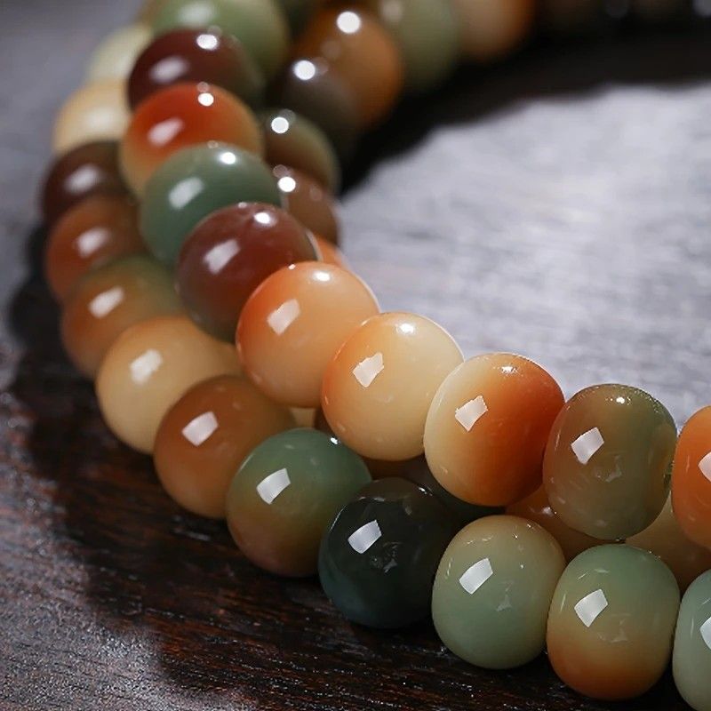108 Bodhi Root Bracelet with Green Sandalwood Sachet, Textured by Time, Multi-Loop Zen Meditation Beads - Image 6