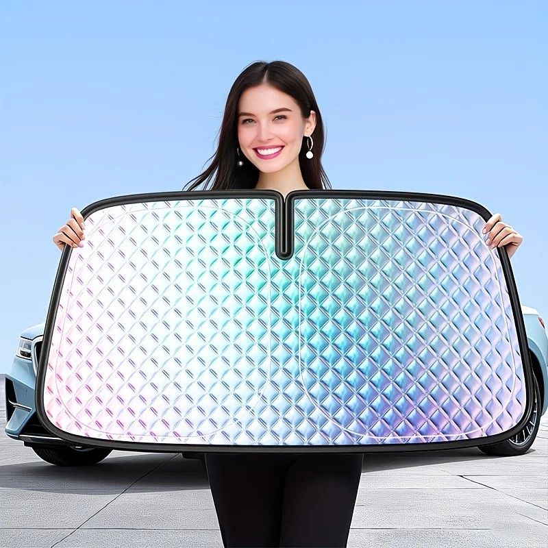 Car Sunshade: Laser Reflective Coating for Scientific Sun Protection, Dual-Layer Heat Insulation with Seamless Fit, Quick Cooling After Sun Exposure, Protects Interior from Aging. - Image 2