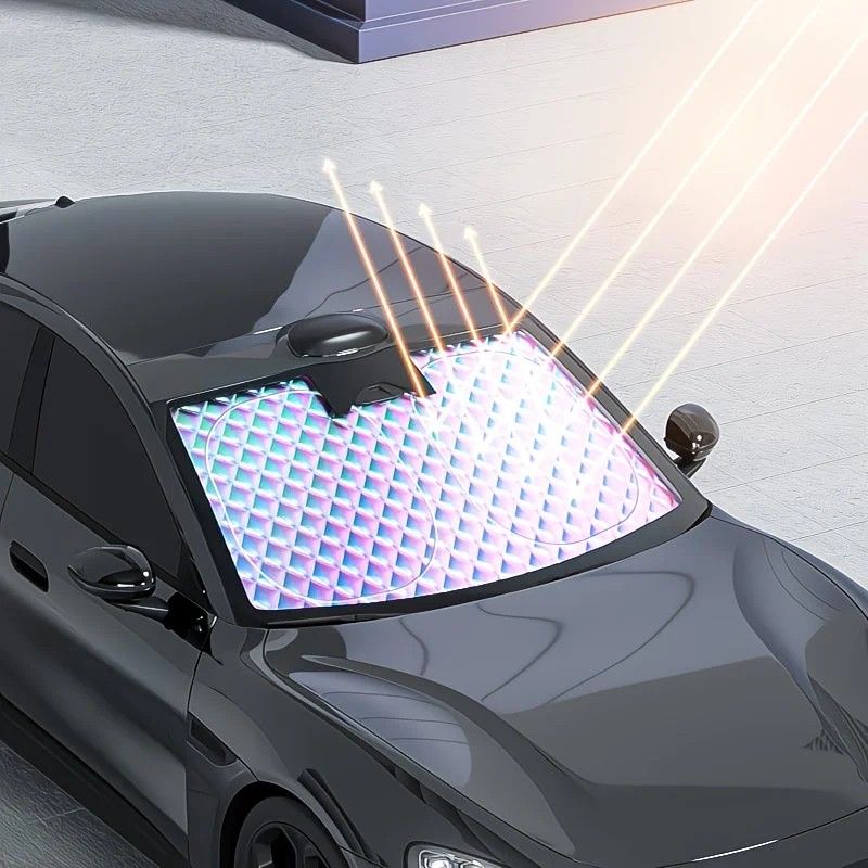 Car Sunshade: Laser Reflective Coating for Scientific Sun Protection, Dual-Layer Heat Insulation with Seamless Fit, Quick Cooling After Sun Exposure, Protects Interior from Aging. - Image 3