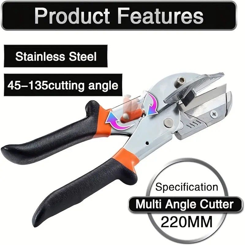 Multi-Angle Cutting Shear, Woodworking Precision Tool, 135-Degree Adjustable, Imported Steel, DIY & Trim Finishing Tool - Image 2