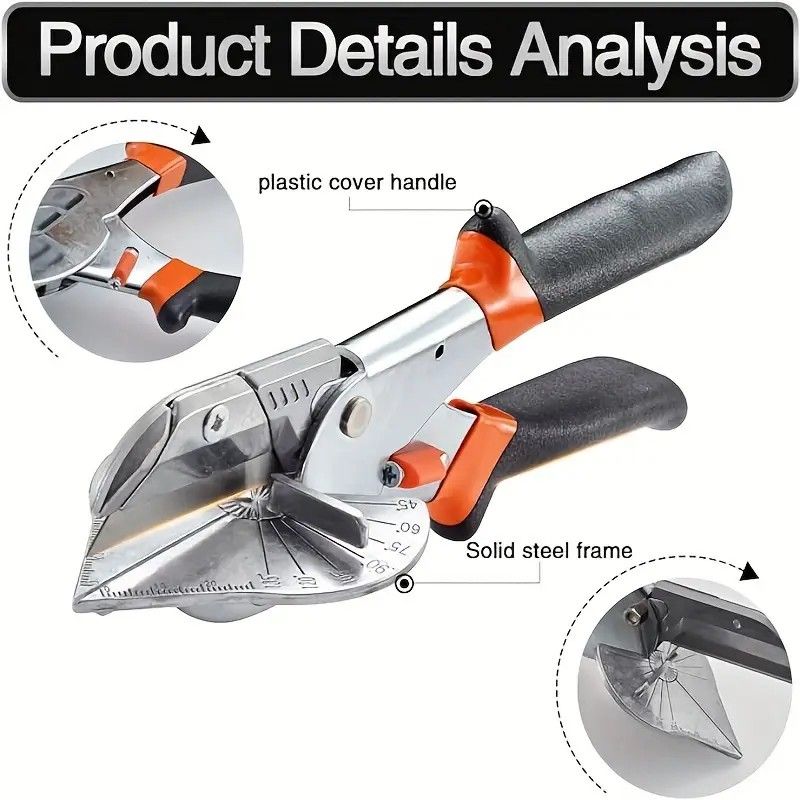 Multi-Angle Cutting Shear, Woodworking Precision Tool, 135-Degree Adjustable, Imported Steel, DIY & Trim Finishing Tool - Image 6