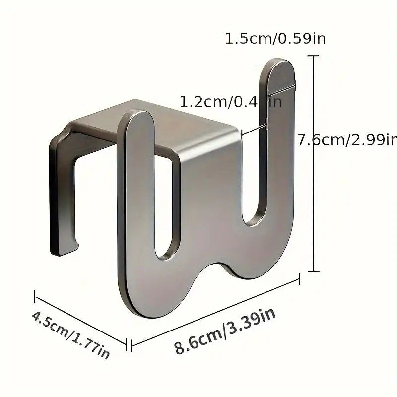2-Pack Gun Gray No-Drill Slipper Rack, Space-Saving Wall Storage, Ideal for Dry & Tidy Bathrooms - Image 3