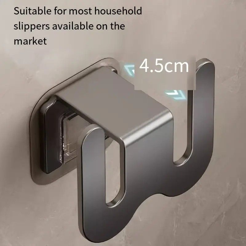 2-Pack Gun Gray No-Drill Slipper Rack, Space-Saving Wall Storage, Ideal for Dry & Tidy Bathrooms - Image 7