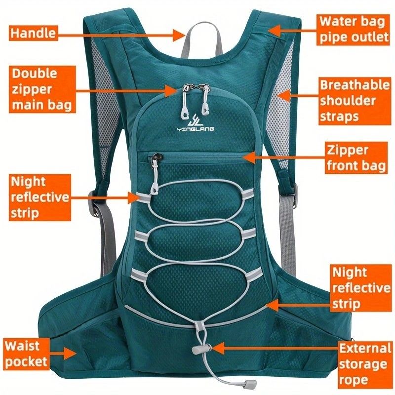 Lightweight Trail Running Hydration Backpack, Cycling Hiking Mountaineering Backpack, Night-Reflective Breathable Design(GREY) - Image 3