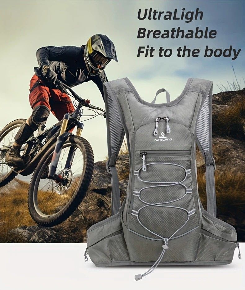 Lightweight Trail Running Hydration Backpack, Cycling Hiking Mountaineering Backpack, Night-Reflective Breathable Design(ORANGE) - Image 2