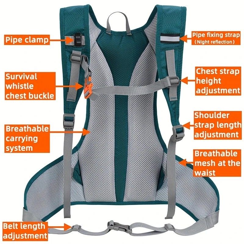 Lightweight Trail Running Hydration Backpack, Cycling Hiking Mountaineering Backpack, Night-Reflective Breathable Design(PINK) - Image 3