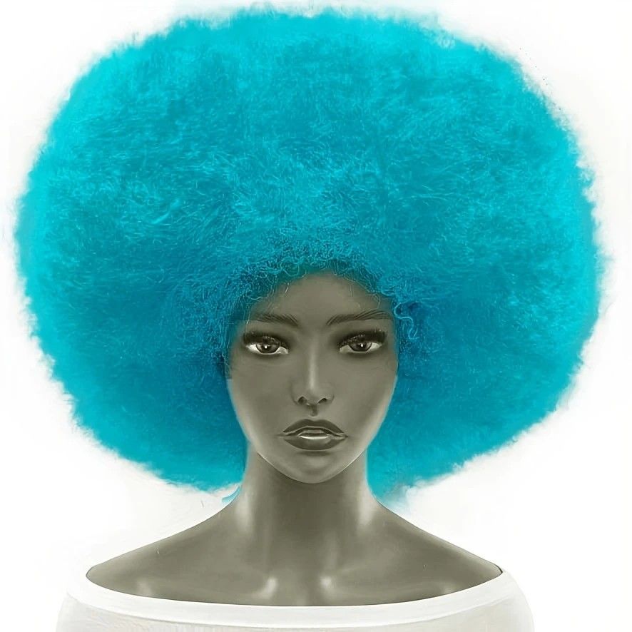 70s Fun Big Elastic Fluffy Afro Wig - High-quality Synthetic Short Curly Twisted Braid Wig for Cosplay and Daily Parties - Premium Fashion Wig（purple) - Image 3