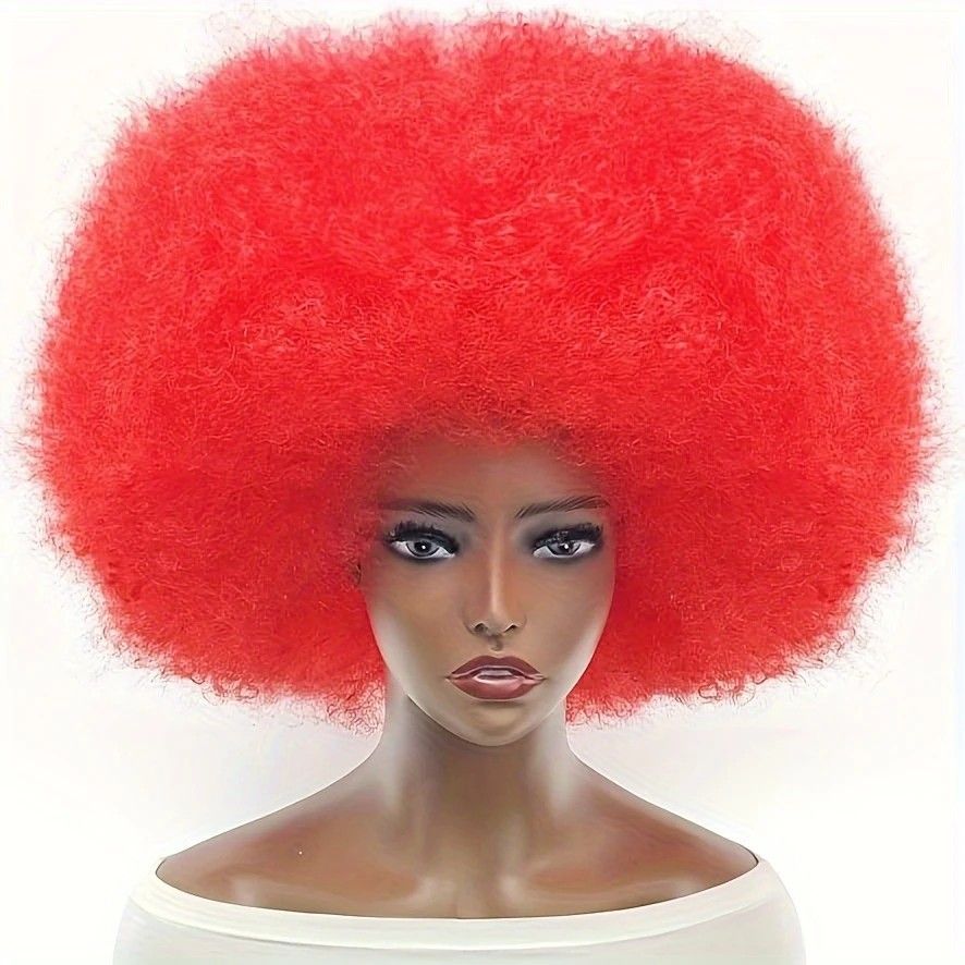70s Fun Big Elastic Fluffy Afro Wig - High-quality Synthetic Short Curly Twisted Braid Wig for Cosplay and Daily Parties - Premium Fashion Wig（azure) - Image 4