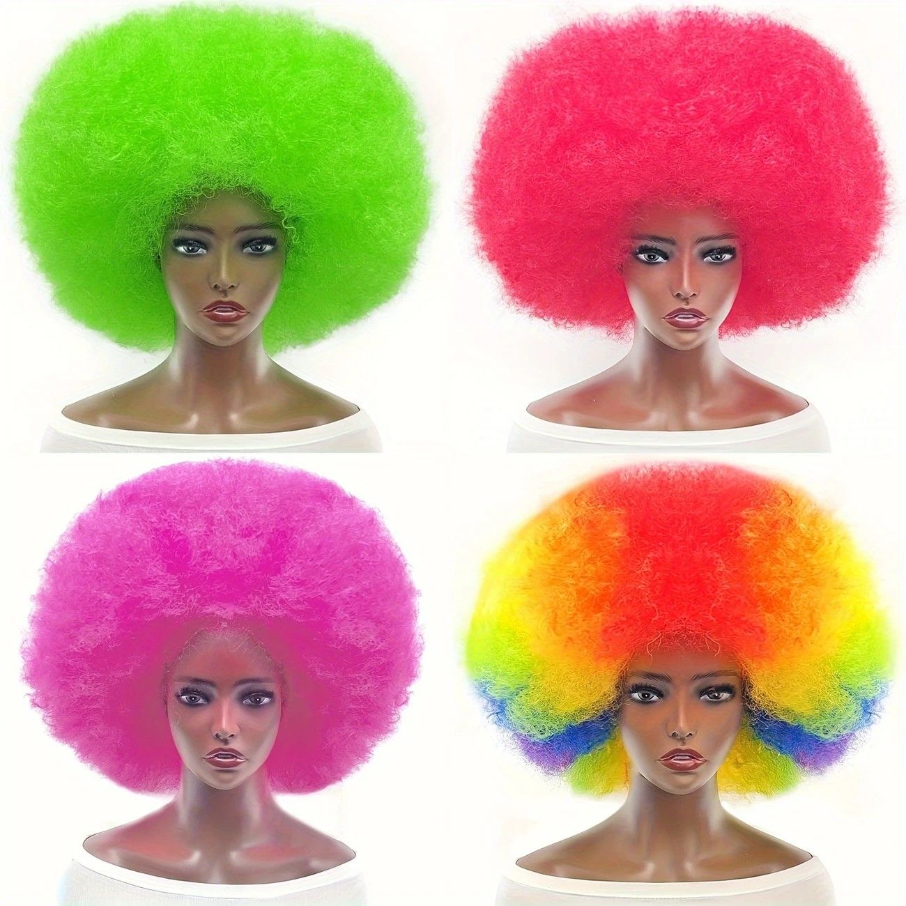 70s Fun Big Elastic Fluffy Afro Wig - High-quality Synthetic Short Curly Twisted Braid Wig for Cosplay and Daily Parties - Premium Fashion Wig（azure) - Image 5