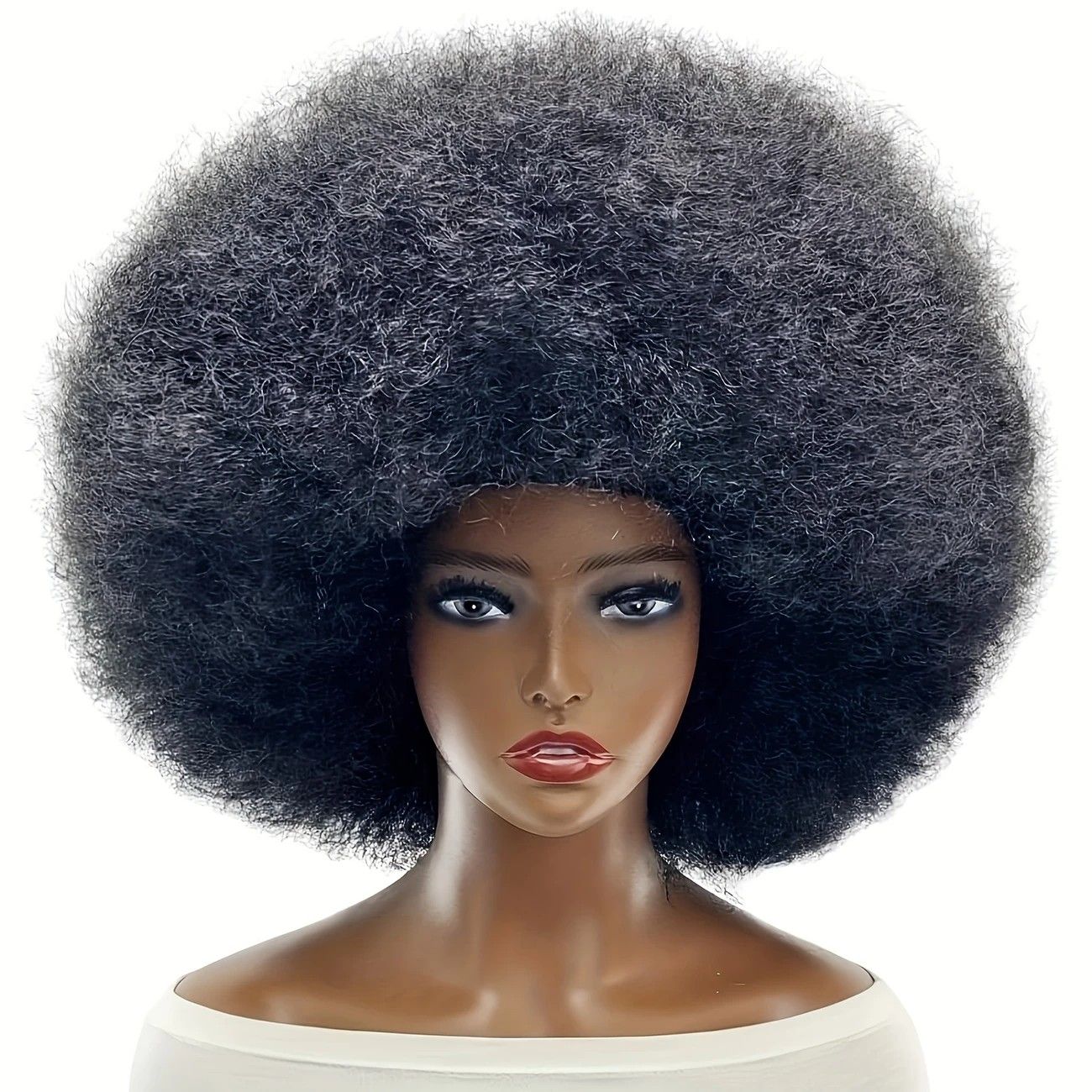 70s Fun Big Elastic Fluffy Afro Wig - High-quality Synthetic Short Curly Twisted Braid Wig for Cosplay and Daily Parties - Premium Fashion Wig（azure) - Image 7