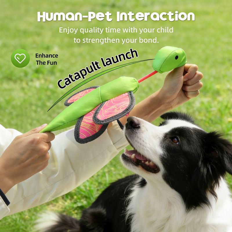 Bouncy Flying Bug (Captain Dragonfly) Pet Interactive Toy: Launch and Sound Effects with 360° Rotation, Bite-Resistant Oxford Fabric for Fun Between Pets and Owners - Image 3