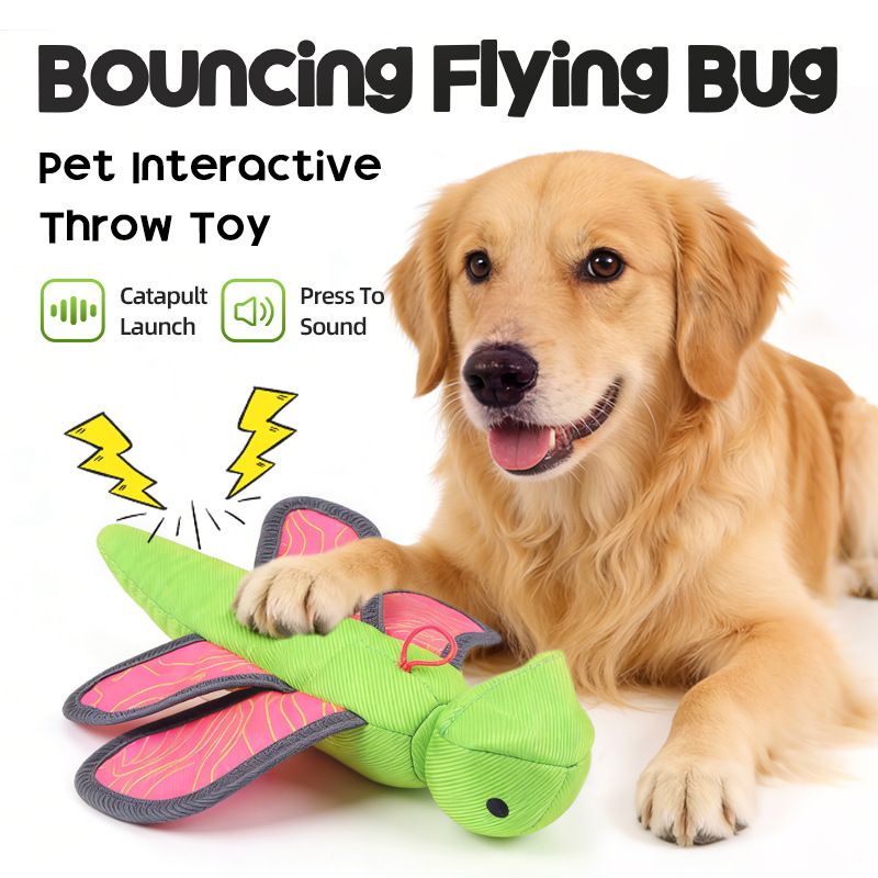 Bouncy Flying Bug (Captain Dragonfly) Pet Interactive Toy: Launch and Sound Effects with 360° Rotation, Bite-Resistant Oxford Fabric for Fun Between Pets and Owners - Image 8