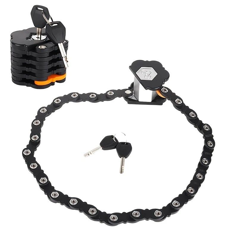 Best-selling Baota Folding Lock Alloy Steel Anti-Hydraulic Cutting 840mm Extended Chain Waterproof & Rustproof Portable Lock  Universal Anti-Theft Device for Bicycles, E-Bikes & Motorcycles - Image 3