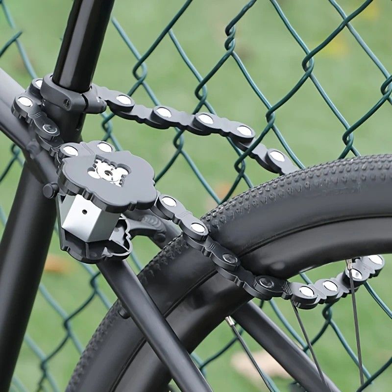 Best-selling Baota Folding Lock Alloy Steel Anti-Hydraulic Cutting 840mm Extended Chain Waterproof & Rustproof Portable Lock  Universal Anti-Theft Device for Bicycles, E-Bikes & Motorcycles - Image 5