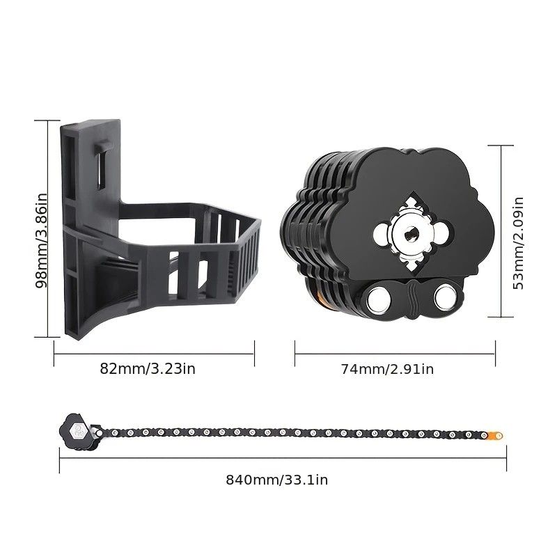 Best-selling Baota Folding Lock Alloy Steel Anti-Hydraulic Cutting 840mm Extended Chain Waterproof & Rustproof Portable Lock  Universal Anti-Theft Device for Bicycles, E-Bikes & Motorcycles - Image 8