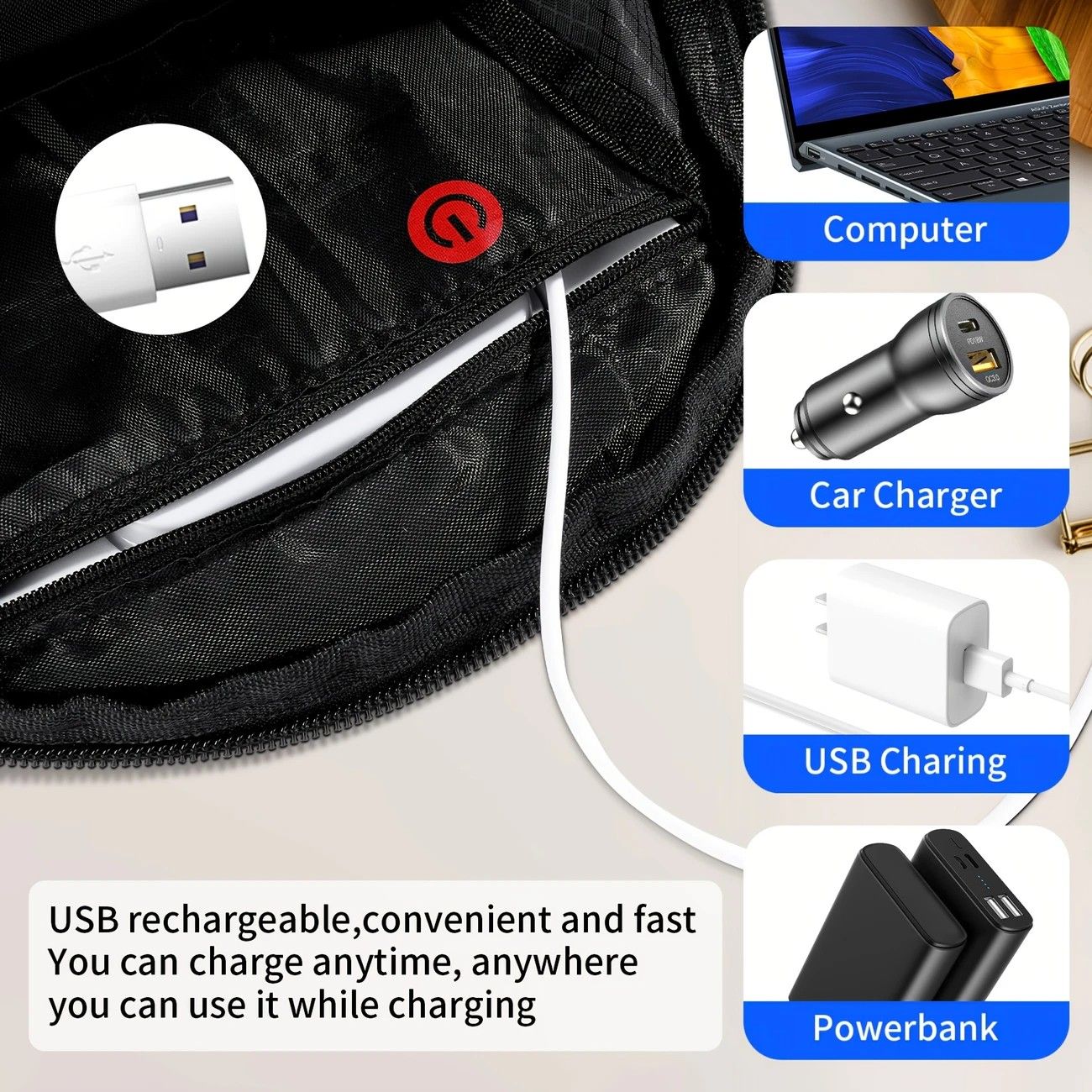 15L Backpack with USB Charging & Smart LED Turn Signals, Waterproof Cycling Commuter Daypack, Lightweight Nylon, Safety Reflective(black) - Image 6