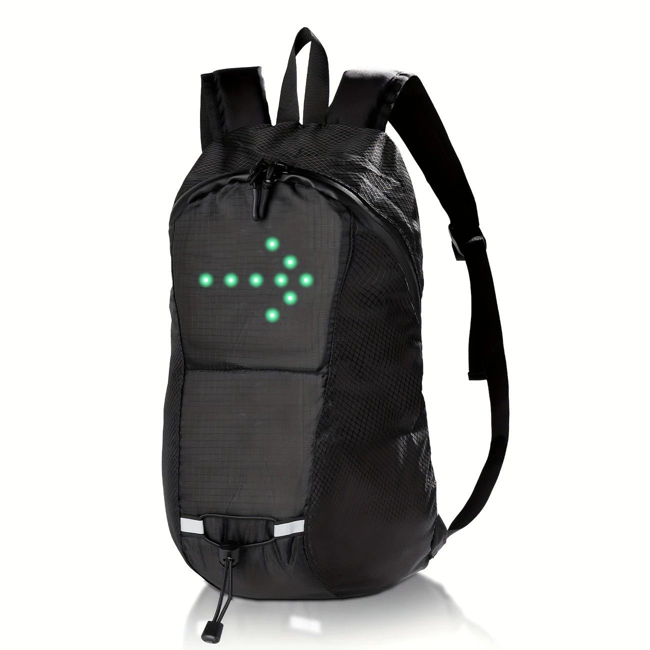 15L Backpack with USB Charging & Smart LED Turn Signals, Waterproof Cycling Commuter Daypack, Lightweight Nylon, Safety Reflective(Yellow gray) - Image 3