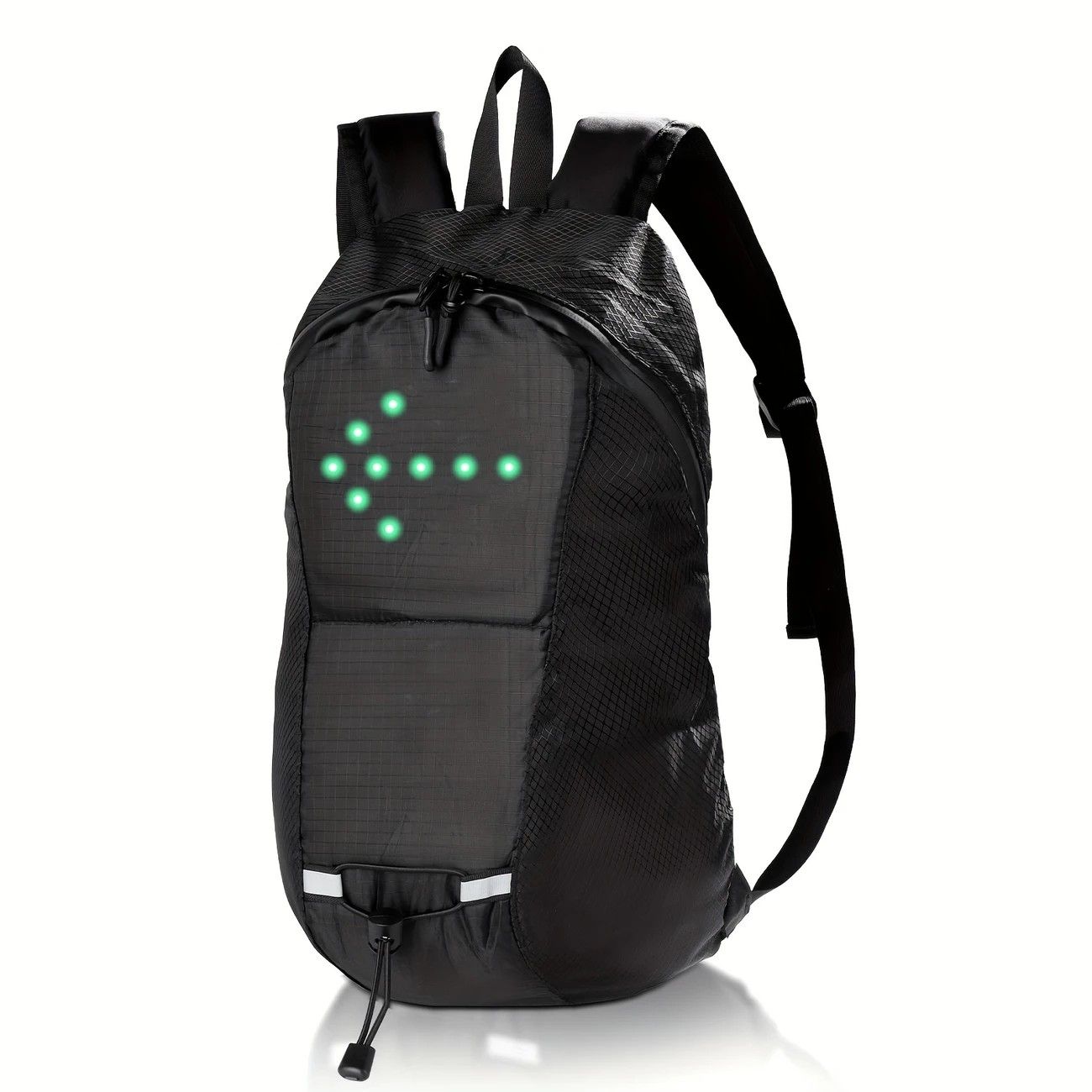 15L Backpack with USB Charging & Smart LED Turn Signals, Waterproof Cycling Commuter Daypack, Lightweight Nylon, Safety Reflective(Yellow gray) - Image 4