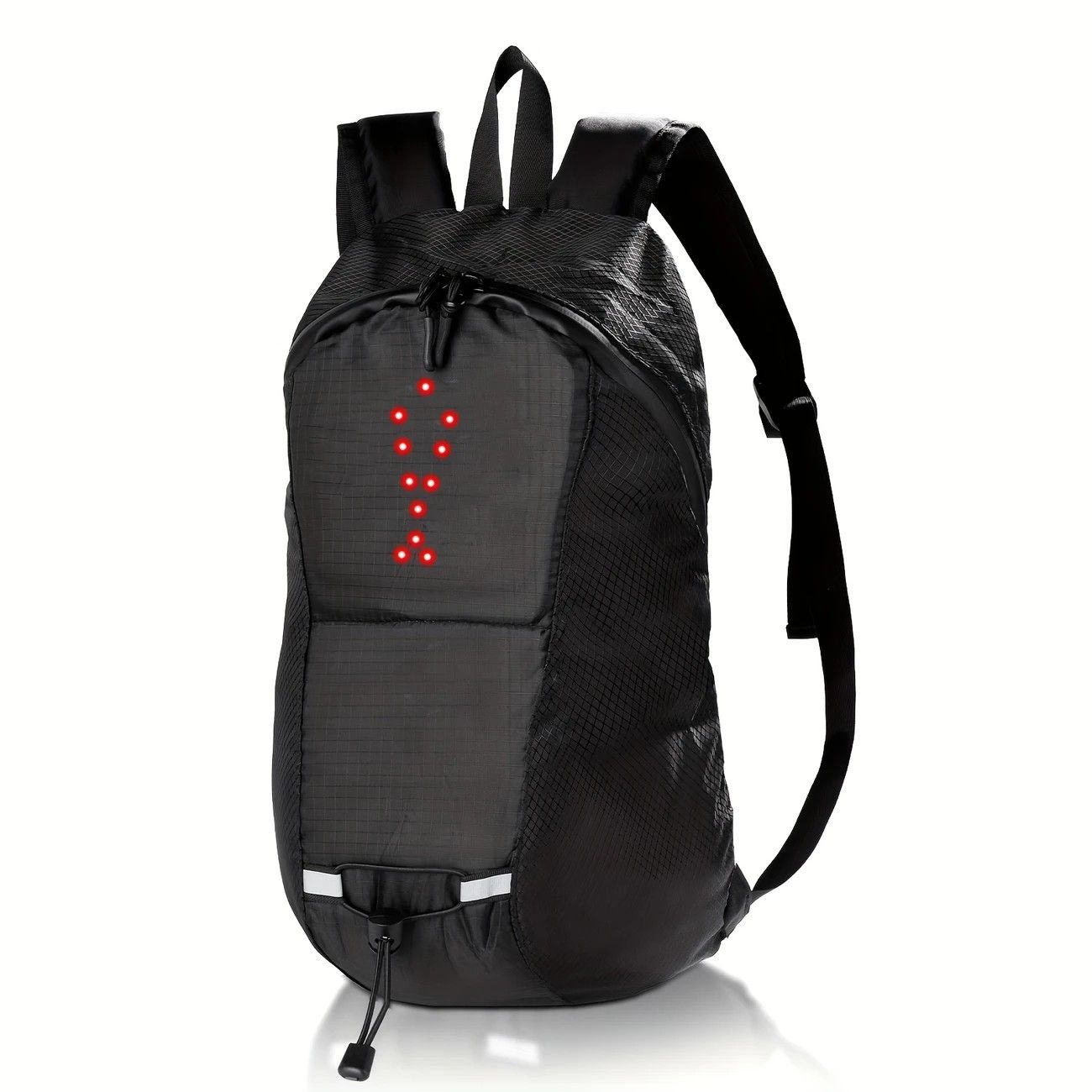 15L Backpack with USB Charging & Smart LED Turn Signals, Waterproof Cycling Commuter Daypack, Lightweight Nylon, Safety Reflective(Yellow gray) - Image 5