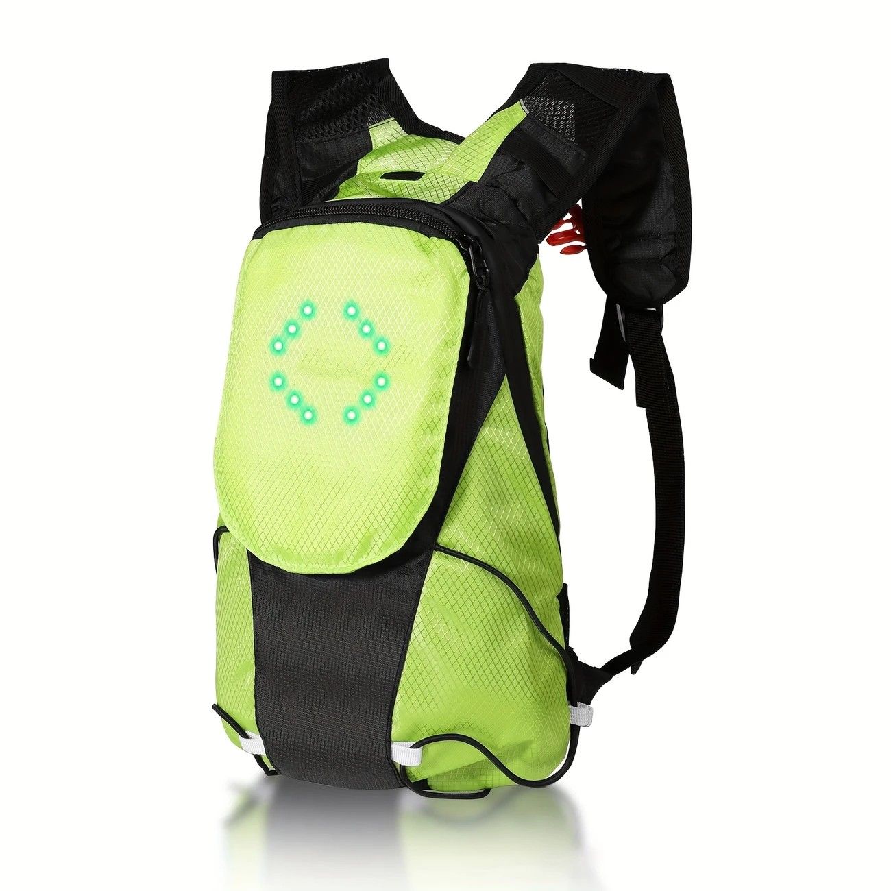5L Backpack with USB Charging & Smart LED Turn Signals, Lightweight Nylon Commuter Cycling Bag, Safety Reflective Design.Kelly - Image 2