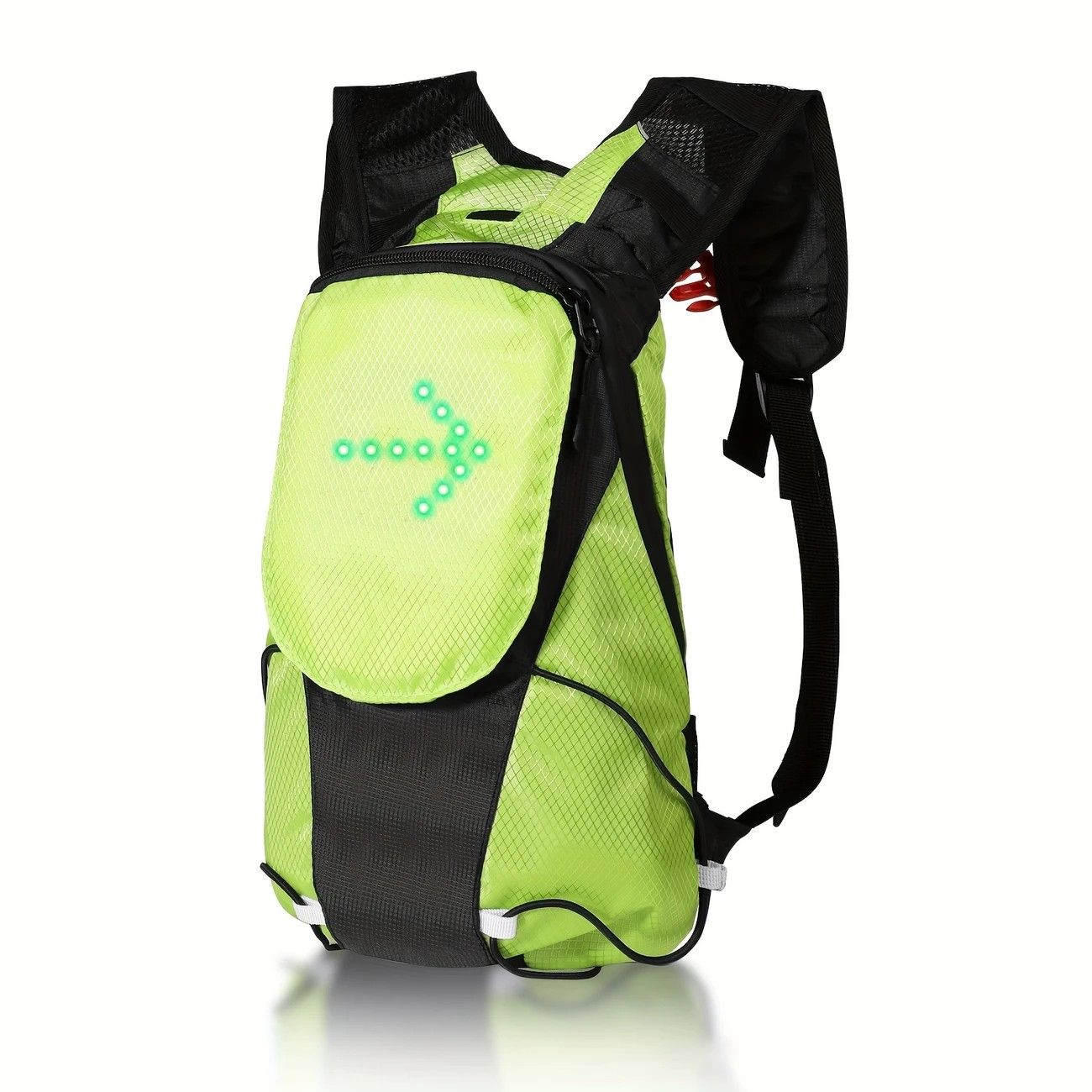 5L Backpack with USB Charging & Smart LED Turn Signals, Lightweight Nylon Commuter Cycling Bag, Safety Reflective Design.Kelly - Image 4