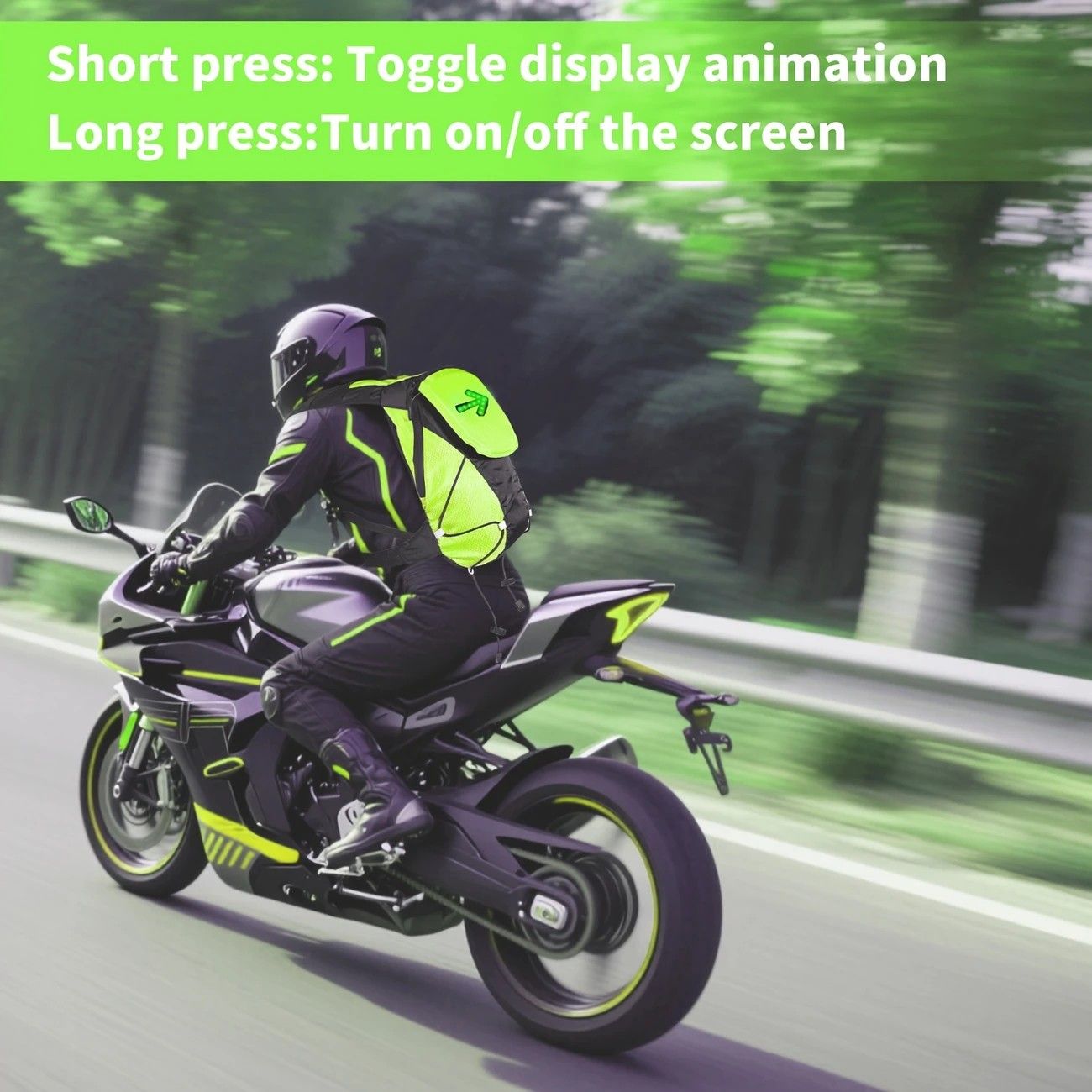 5L Backpack with USB Charging & Smart LED Turn Signals, Lightweight Nylon Commuter Cycling Bag, Safety Reflective Design.Kelly - Image 5