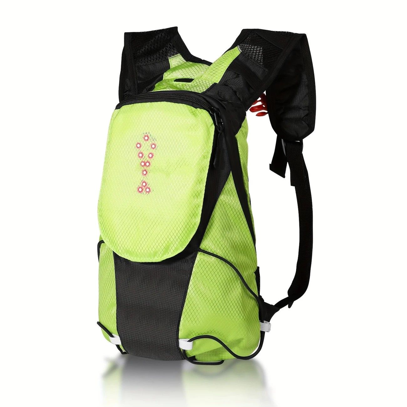 5L Backpack with USB Charging & Smart LED Turn Signals, Lightweight Nylon Commuter Cycling Bag, Safety Reflective Design.Kelly(orange red) - Image 2