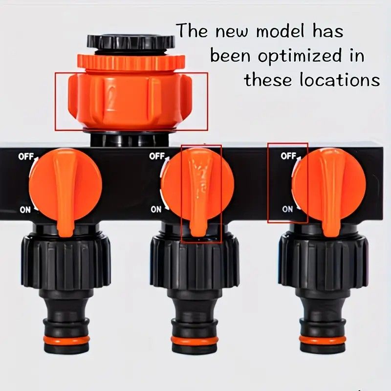 4-Way Independent Valve Garden Hose Splitter: Leak-Proof Faucet Connector, All-in-One for Watering, Car Washing and Sprinkler Systems, Essential Outdoor Tool for Efficient Water Saving/acid blue - Image 3