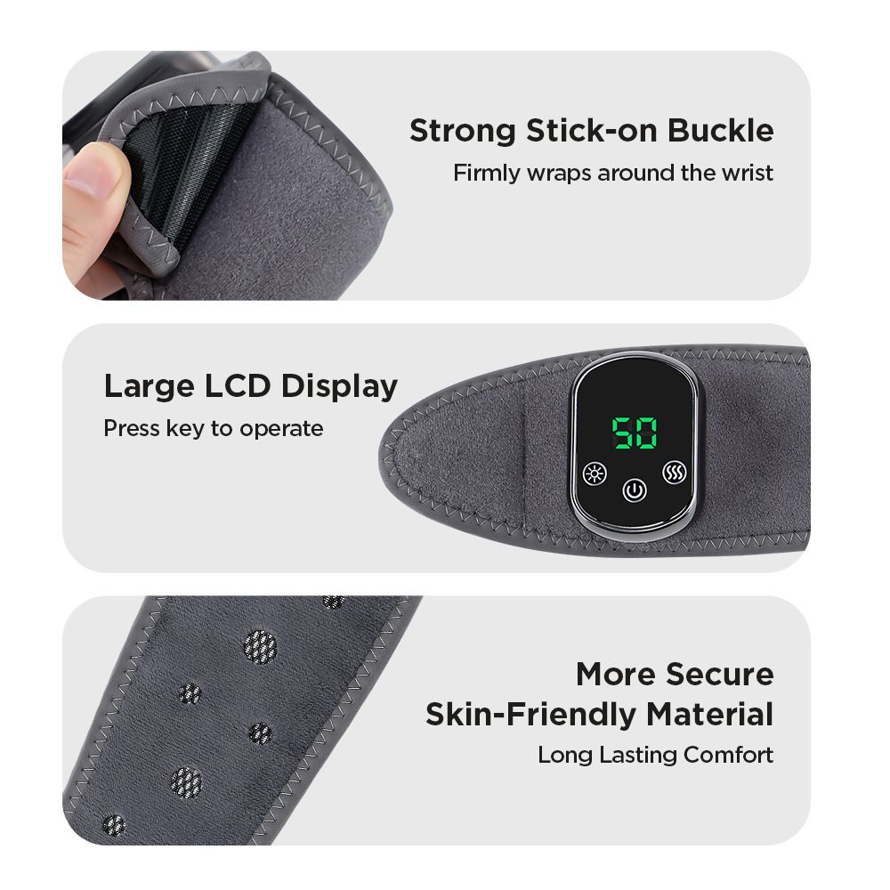 Electric Wrist Heating Massager - Infrared Heat Therapy + Vibration Massage, Rechargeable & Temperature Adjustable - Image 6