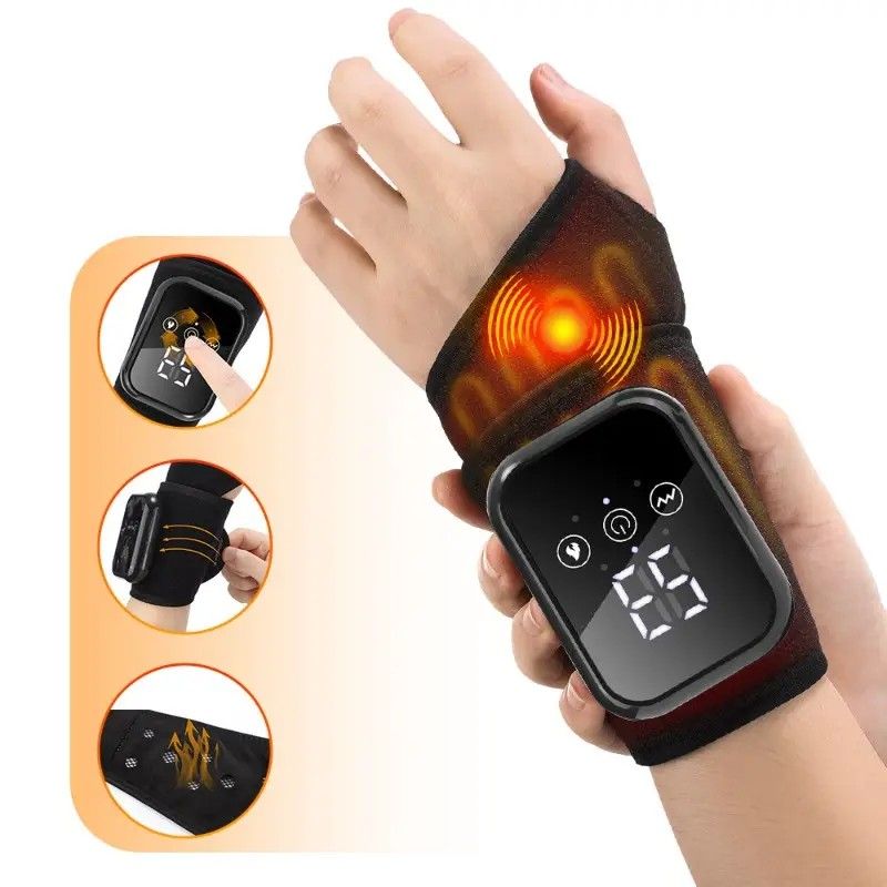 Heated Wrist Massager with Infrared Therapy - 3 Heat & 3 Vibration Levels, Rechargeable, Ergonomic Design - Image 1