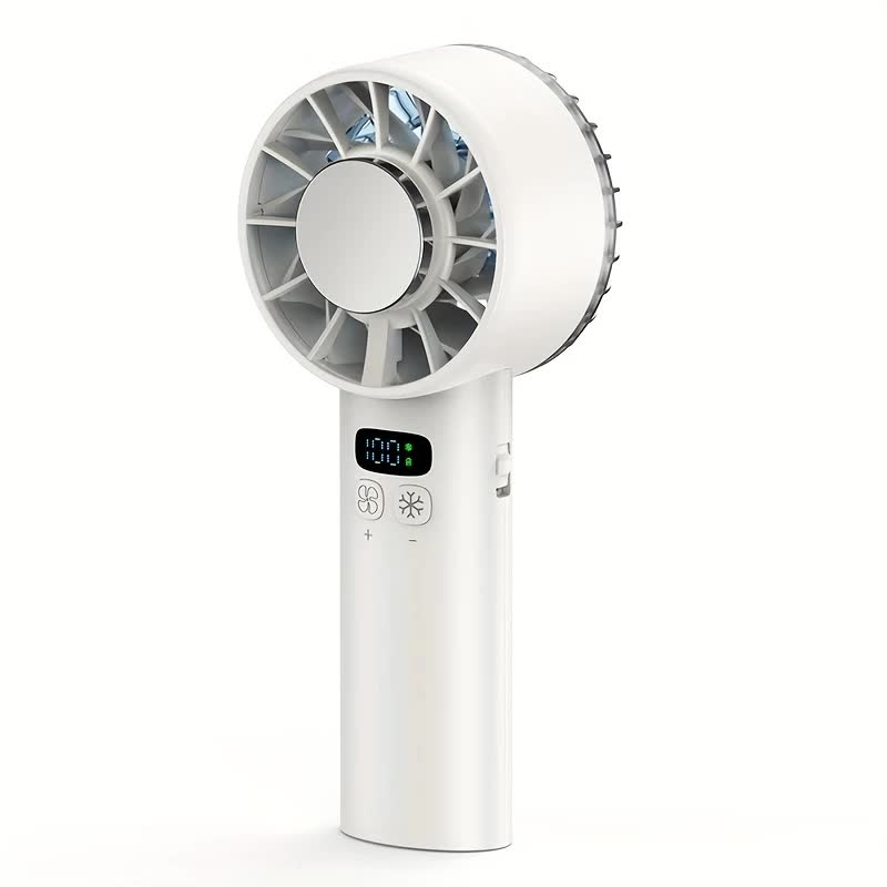 White Hurricane Ice-Bag High-Speed Fan｜100-Speed Adjustable, Second-Level Cooling, Lightweight and Portable Summer Travel Essential - Image 1