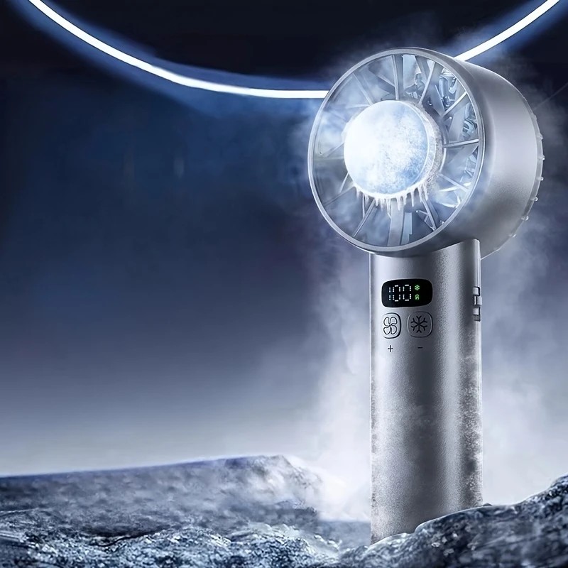 White Hurricane Ice-Bag High-Speed Fan｜100-Speed Adjustable, Second-Level Cooling, Lightweight and Portable Summer Travel Essential - Image 3