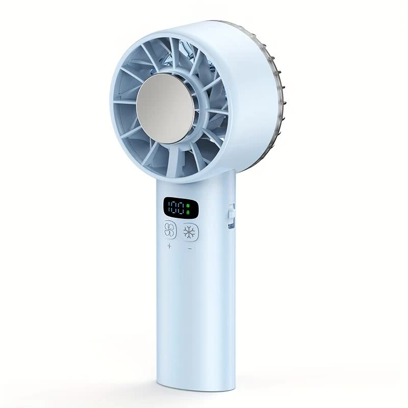 BLUE Hurricane Ice-Bag High-Speed Fan｜100-Speed Adjustable, Second-Level Cooling, Lightweight and Portable Summer Travel Essential - Image 1