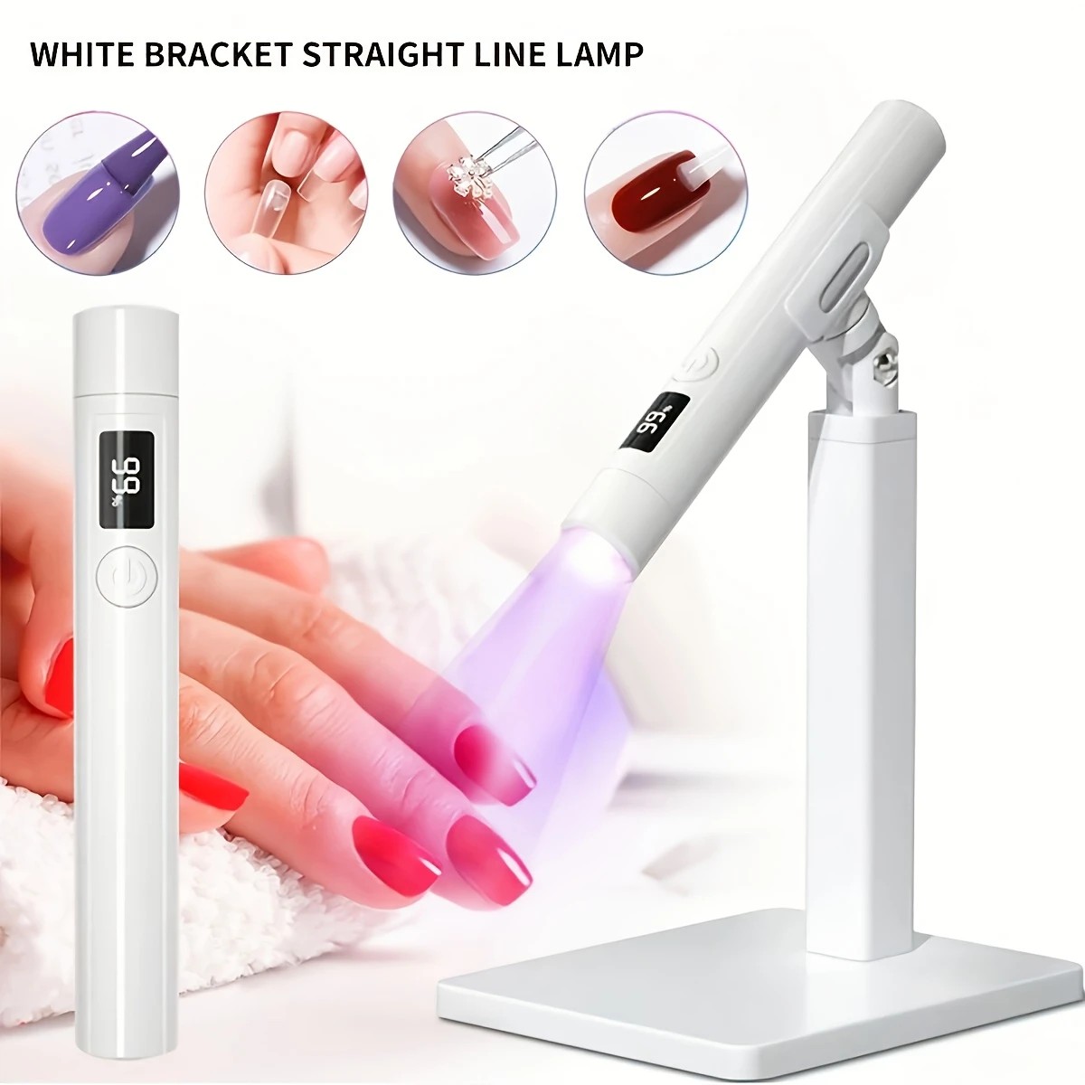 2-in-1 Nail Lamp: Handheld & Stand, 6-LED Fast Dry, Type-C Fast Charge, Smart Timer, Home/Travel DIY Nail Art Essential - Image 1
