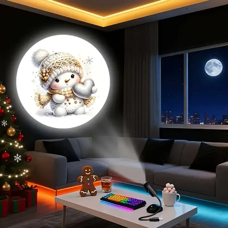 Christmas LED Projection Night Light | Six-Pattern Ambiance Projection Lamp, Plug-and-Play USB Lights Up a Healing Fairy-Tale Night - Image 4