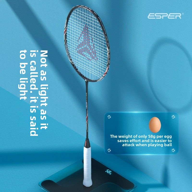 ESPER Explorer Fourth Generation Badminton Racket 58g 9U All-Around Full Carbon Fiber Fish Scale Armor G6 Lightweight Racket(BLUE) - Image 2